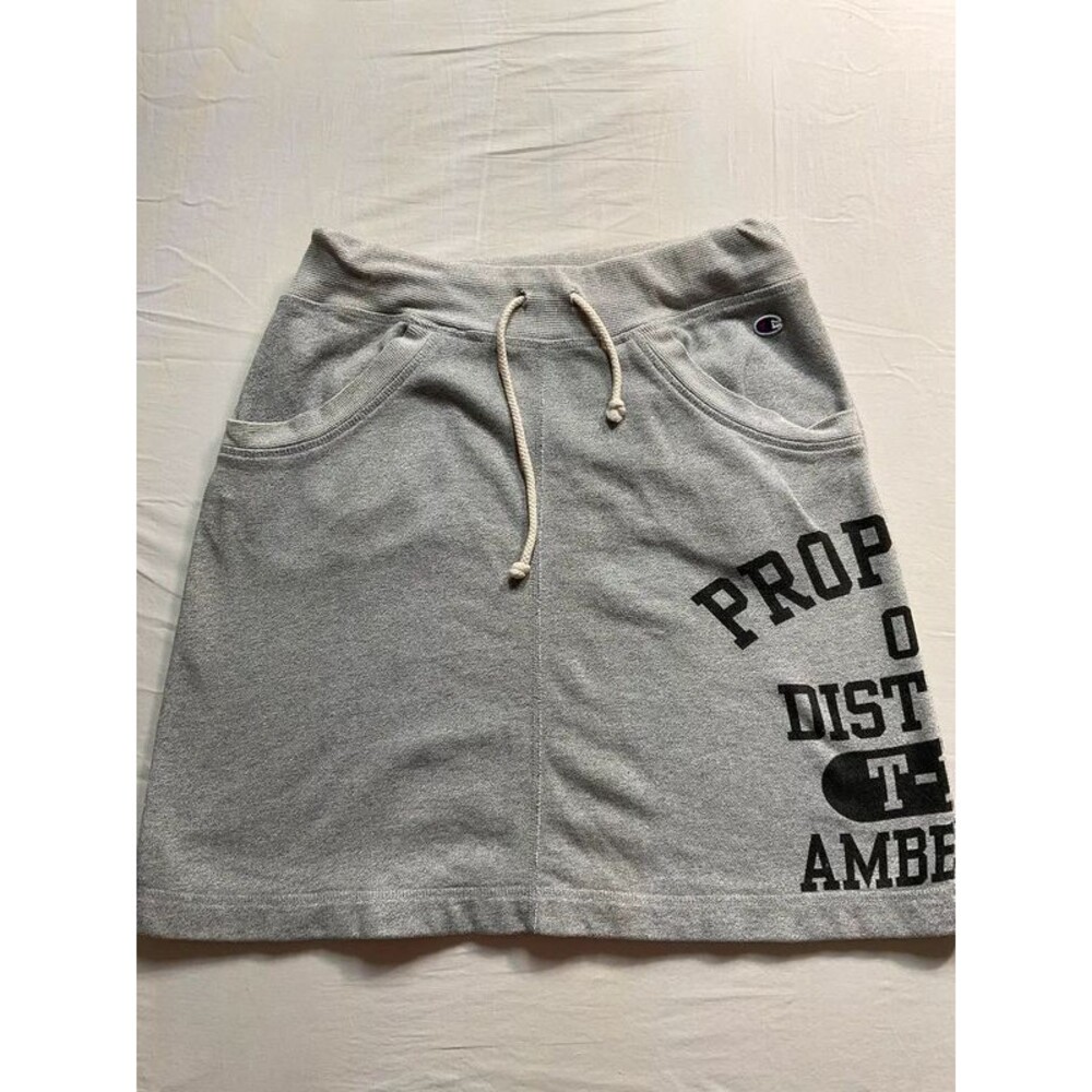 Champion Fleece Sweatshirt Skirt Athletic Graphic Grey Women's S